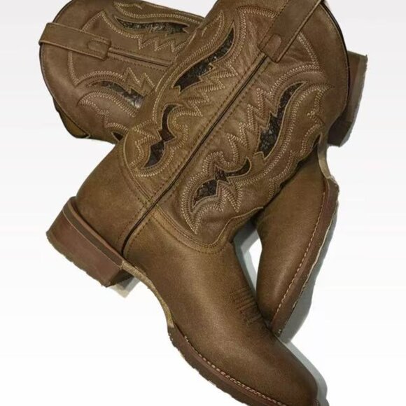 Laredo Men\'s Rancher Cowboy Boots Tan 10.5 main image 7
